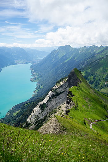 brienz, swiss, mountains, view, nature, scenic, lake Brienz, landscape, switzerland, summer, panorama