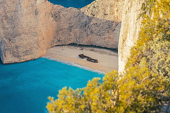 Navagio Beach, gemi enkazı, turkuaz suları, havadan görünüş, ikonik gemi enkazı, plaj, batık sahil, Yunanistan, zakynthos, gemi enkazı kıyısı, doğal görünüm