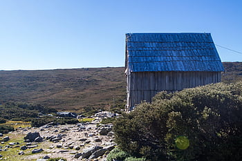 vagga berg, hydda, spår, vildmark, natur, landskap, tasmania