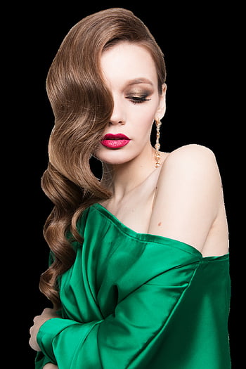 ragazza, capelli, stile, elegante, bellissimo, caldo, carina, modello, vestito, donna, femmina