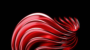 赤い抽象的な波、 黒の背景、 ダイナミックな動き、 抽象芸術、 赤い波、 対照的な背景、 抽象的なデザイン、 現代美術、 ビジュアルアート、 デジタルアート、 波模様