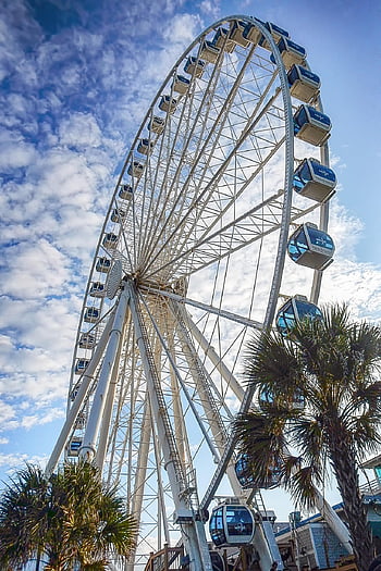 ferris Wheel, ferris, wheel, sky Wheel, myrtle Beach, entertainment, fun, attraction, exciting, high, blue Fun