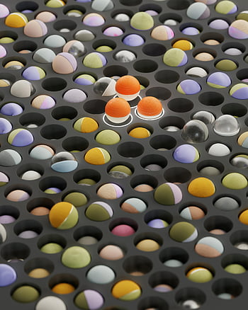 artificial intelligence, AI, pattern recognition, Vincent Schwenk, Visualising AI, vibrant abstract, colorful spheres, textured 3D, perforated surface, abstract art, digital illustration