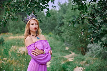 woman, crown, cosplay, queen, summer, forest, fairy Tale Character, nature, fantasy, portrait