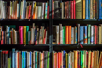 kitaplar, siyah ahşap kitaplık, canlı koleksiyon, okuma, Araştırma, Eğitim, kitap rafları, renkli kitaplar, kütüphane, kitaplık, Edebiyat