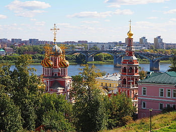 nizhny novgorod, budov, architektura, procházka, Dějiny, chrám, řeka, oka, katedrála, náboženství, pravoslaví