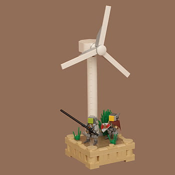 Lego, zumbido, Don Quijote, sancho panza, molino, minifigure, moc, dronuario, 2023, juguete, construcción