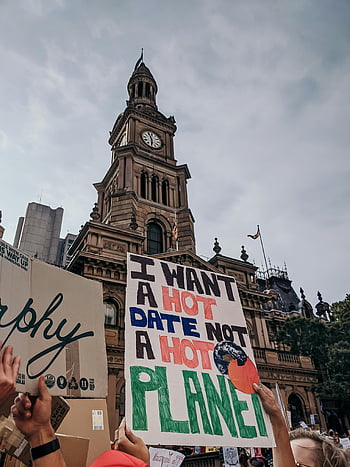 klímaváltozás, tiltakozók, Sydney városháza, hatásos jelek, környezetvédelmi tiltakozás, éghajlati rally, forró bolygó, forró dátum, éghajlati fellépés, Tiltakozó jelek, környezeti aktivizmus