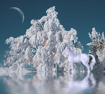 winter, fantasy, ice, reflection, cold, to Compose, mystic, nature Fantasy, atmosphere, unreal, imaginary
