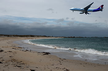 natura, mare, spiaggia dell'oceano, blu, lato, aereo, volo, Ali, trasporto, vacanza, i viaggiatori