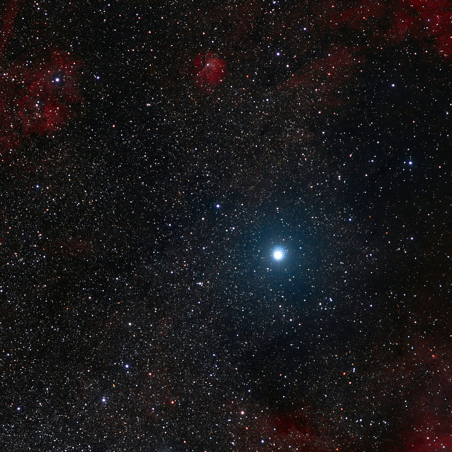Deneb, star, Cygnus, summer triangle, night sky, space, universe, astrophotography, Tair 3S, supergiant, blue white