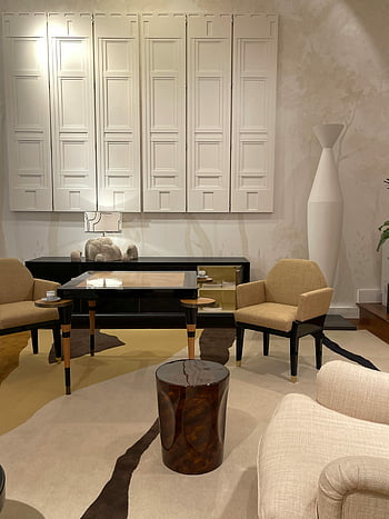 retro style, mid-century modern, living room, beige furniture, retro decor, elegant interior, modern furniture, living room design, interior design, beige decor, retro living room