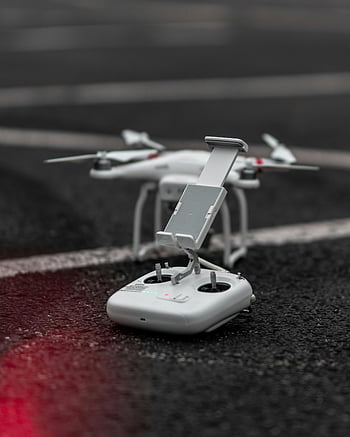 drone, quadcopter, remote, controller, selective focus, close-up, modern drone, asphalt, technology, innovation, photography
