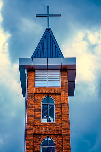 templom, templomtorony, székesegyház, épület, építészet, ima, keresztény, kék ég, Jézus