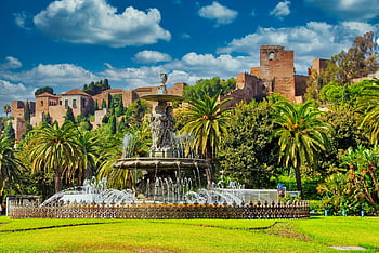 fontána, maurský, zahrada, alcazaba, jižní Španělsko, andalusie, architektura, historické centrum, Evropa, hrad, pevnost
