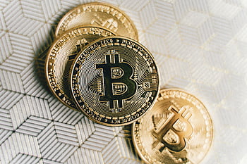 bitcoin, cryptocurrency, zlaté mince, detail, geometrický vzor, digitální měny, Finanční technologie, blockchain, virtuální peníze, investice, finance