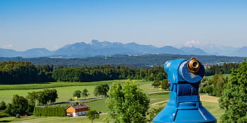 távcső, nézőpont, alpesi panoráma, kilátás, előrelátás, Távoli látomás, hegyek, természet, Alpok, távolság, kiterjedés