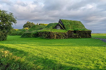 Dům, zelená, tráva, Island, vesnice, krajina, cestovat, Příroda
