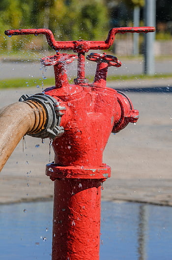 fire, red, water, object, city, nature, hydrant, metal, safety, emergency, pressure