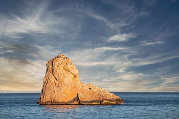 západ slunce, skály, námořní, ostrov, mraky, moře, prázdnin, Příroda, startický, costa brava, krajina