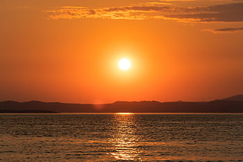 sunset, nature, lake, sea, horizon, clouds, water, dusk, reflection, sky, italy