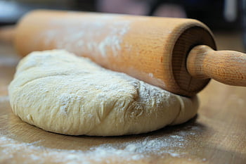 Nudelholz, Teig, Backen, Hefe, Mehl, Natur, Laib, Küche, Koch, Bäckerei, Ciabatta