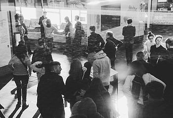 museum, people, visitors, group