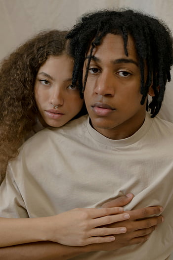 woman hugging man, dreadlocks, interracial couple, affection, connection, close-up portrait, loving couple, embrace, romantic, couple, relationship