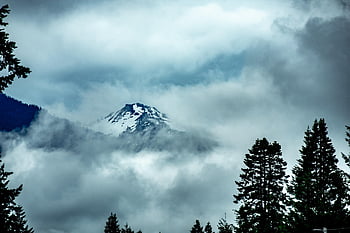 mountain, peak, landscape, summit, clouds, landmark, scenic, scenery, nature, mount Rainier National Park, mount Rainier