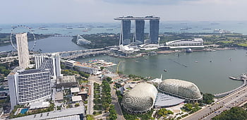 Singapore, sabbie della baia del porticciolo, marina, paesaggio urbano, edifici, grattacieli, urbano, la metropolitana, metropolitano, orizzonte, città