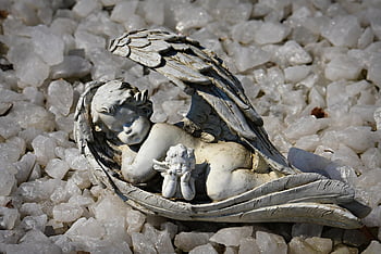 sculpture, angel, wing, decoration, grave, cemetery, mourning, religion, faith, gray Death, gray Angel