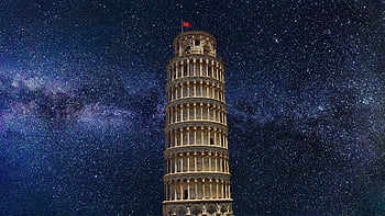 leaning Tower Of Pisa, building, places Of Interest, pisa, italy, architecture, tower, old, historically, blue Old