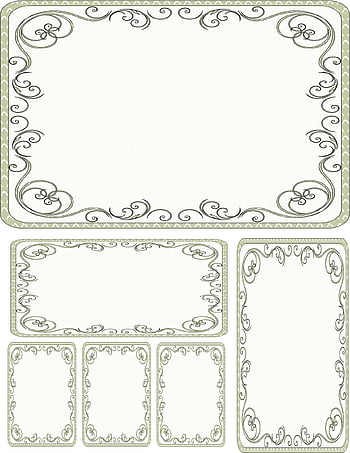 Dekorativní hranice, rám, kopie prostor, šablona, Efektní hranice, Šablona blahopřání, ozdobné rámy, zarámované karty, neutrální, Sada stránek s ohraničením, prázdné karty
