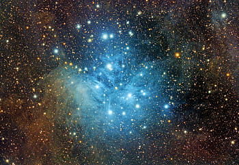 m45, pleiades, sedm sester, hvězdokupy, Reflexní mlhovina, astrofotografie, Hluboká obloha, Esprit 100 mm, Kánon 6da, Barva nasycená, noční obloha