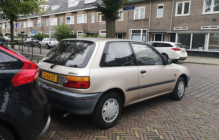 Toyota, Starlet, 1991, car, Breda, ZJ-60-ZT, 1.3, 75 hp, parked, street, residential