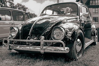 antique Car, dare, automobile, historical, black-and-white, old, vehicle, vw, beetle