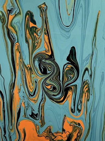 Blue abstract painting, dynamic abstract art, swirling blue patterns, orange fluid patterns, abstract fluid art, modern abstract painting, contemporary abstract art, blue and orange abstract, fluid abstract painting, abstract swirls, vibrant abstract art