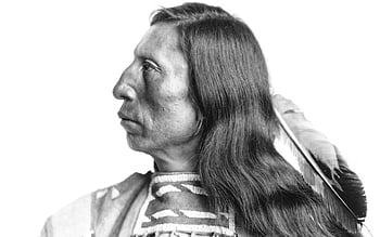 native American, sioux, sideview, traditional Costume, culture, portrait, monochrome, warrior, face, ethnic, male