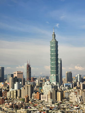 Taipei, taipei 101, paisagem urbana, céu limpo, Taiwan, visão urbana, arranha-céus, cidade moderna, Downtown Taipei, skyline da cidade