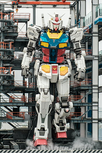 gigantic robot, colossal robot statue, industrial construction hub, outdoor robot, giant robot, robot dock, mechanical statue, futuristic robot, large robot, robot structure, industrial robot