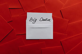 Big Data, white envelope, red envelopes, digital imagery, conceptual art, data concept, envelope design, red background, data visualization, envelope art, data representation