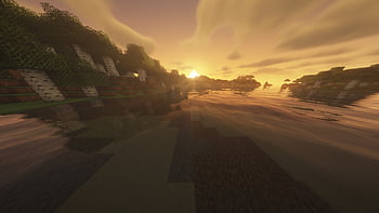 Minecraft, video hra, západ slunce, pixel, Příroda, les