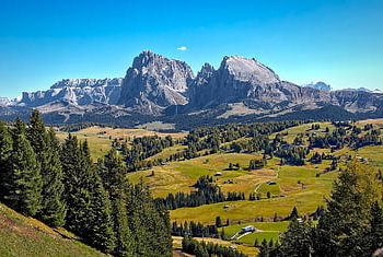 hory, Alpy, Itálie, Příroda, Jižní Tyrolsko, louka, les, krajina