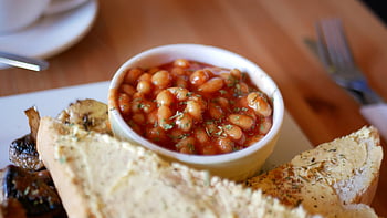 beans, baked Beans, english Breakfast, breakfast, british, cuisine, bread, food, brown Bread, brown Breakfast