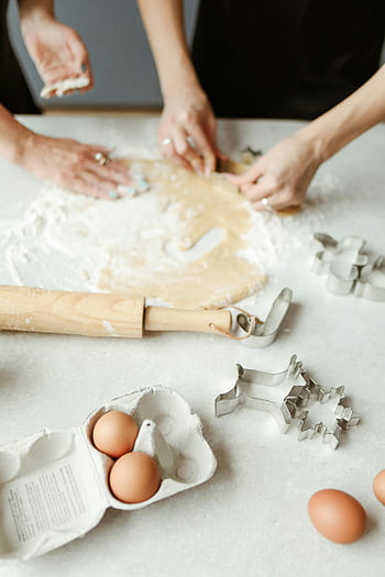 baking, cookie cutter, dough, floured table, hands kneading, eggs, baking themes, cookie cutters, rolling pin, baking process, kitchen activity