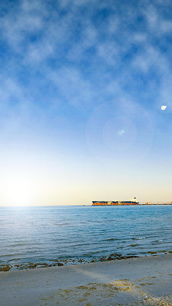 mare, spiaggia, natura, cielo, oceano, nave, porta, acqua, luce del sole, orizzonte, porto