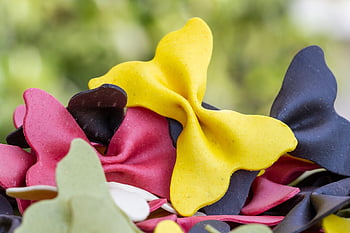 farfalle, nudle, těstoviny, motýlí nudle, jídlo, moucha těstoviny, drsný, barevné těstoviny