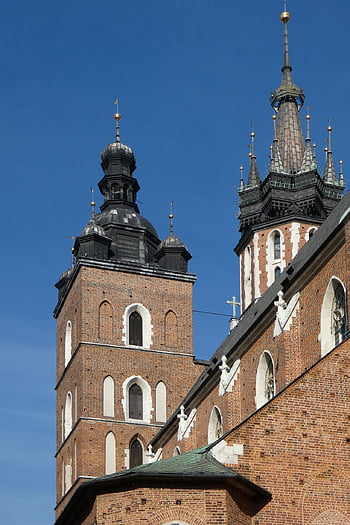 church Steeple, tower, church, catholic, catholicism, religion, architecture, historical, old, krakow, poland