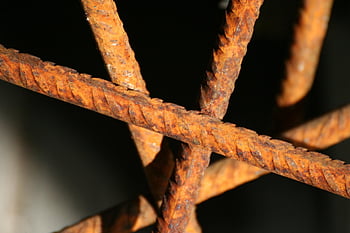 reinforcement, iron, formwork, fastening, concrete, structure, architecture, stole, rust, brown, orange
