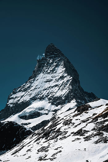 zasněžené hory, modrá obloha, peak, čisté nebe, zimní krajina, dechberoucí výhled, alpské scenérie, Snop-capped Peak, horské fotografie, vysoká nadmořská výška, Přírodní krásy